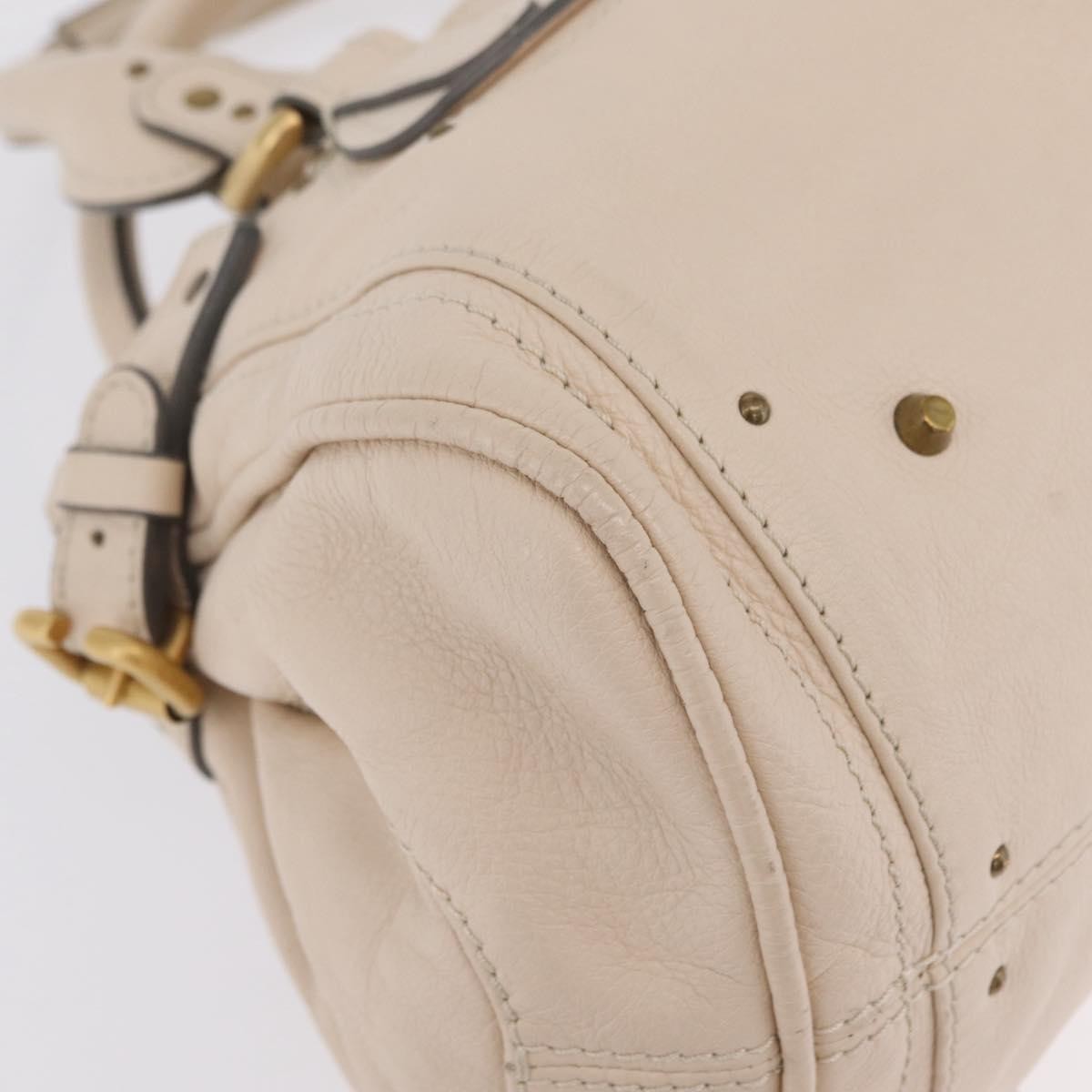 Chloe Paddington Lock Leather, Beige, Leather, Handbag