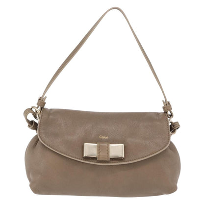Chloe Lily Leather, Beige, Leather, Shoulder Bag