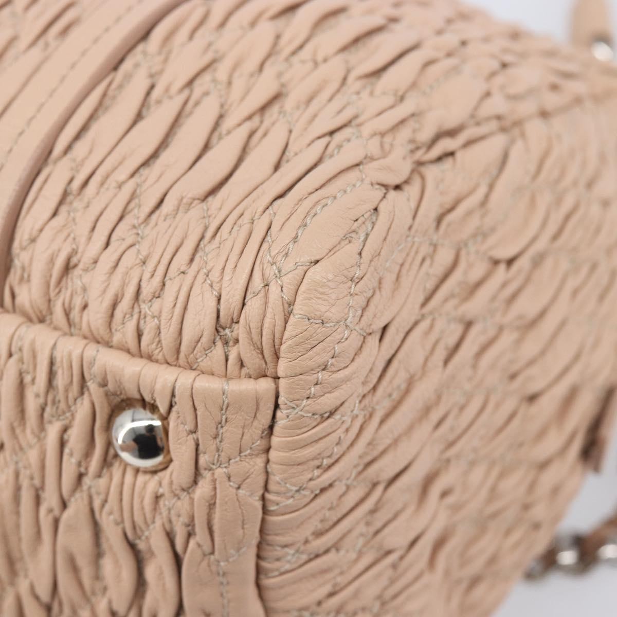 Miu Miu Shoulder Leather, Beige, Leather, Shoulder Bag
