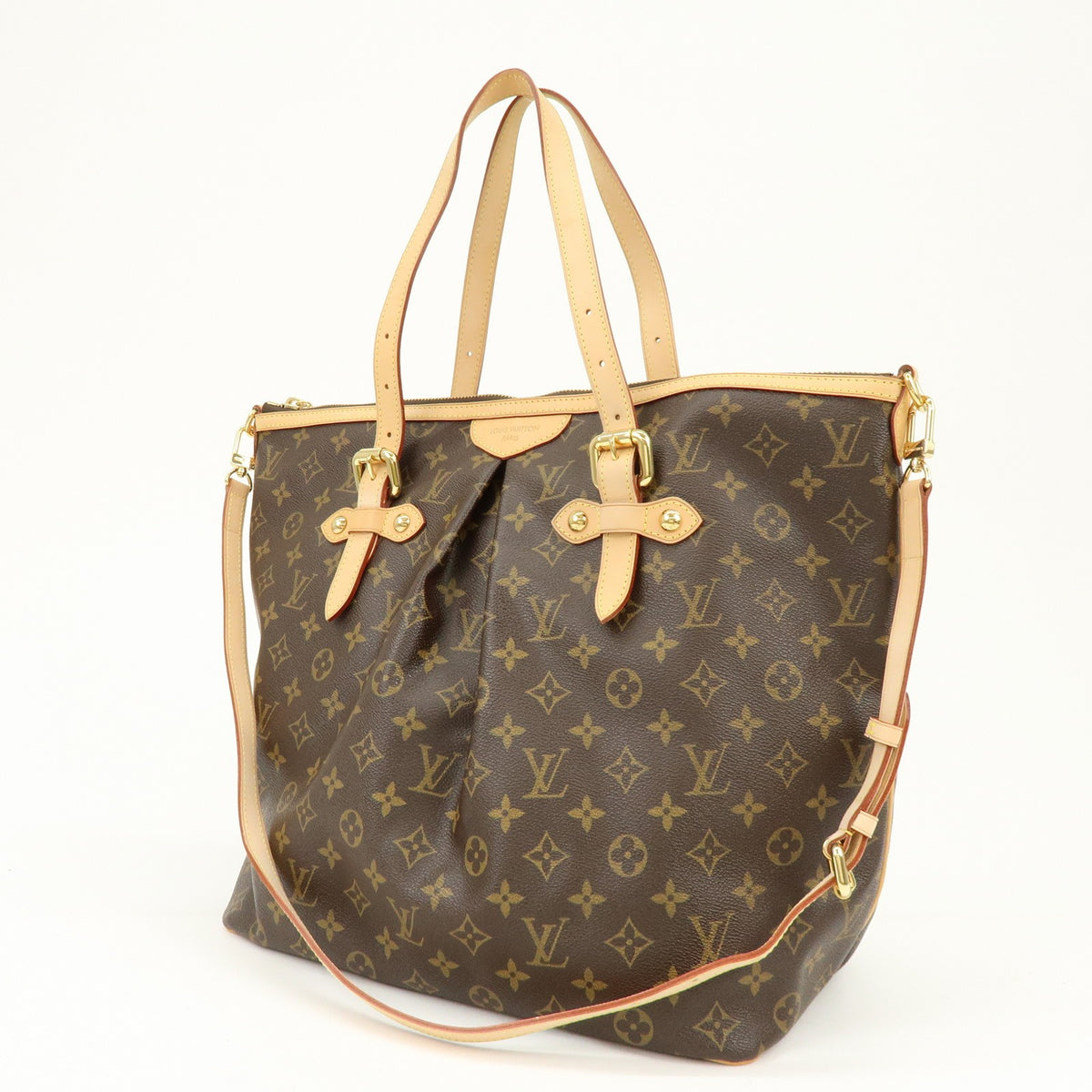 Louis Vuitton Palermo Monogram Canvas, Brown, Canvas, Handbag