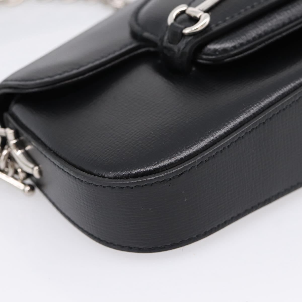 Gucci Horsebit 1955 Asymmetric Leather, Black, Leather, Shoulder Bag