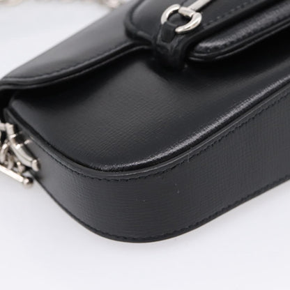 Gucci Horsebit 1955 Asymmetric Leather, Black, Leather, Shoulder Bag