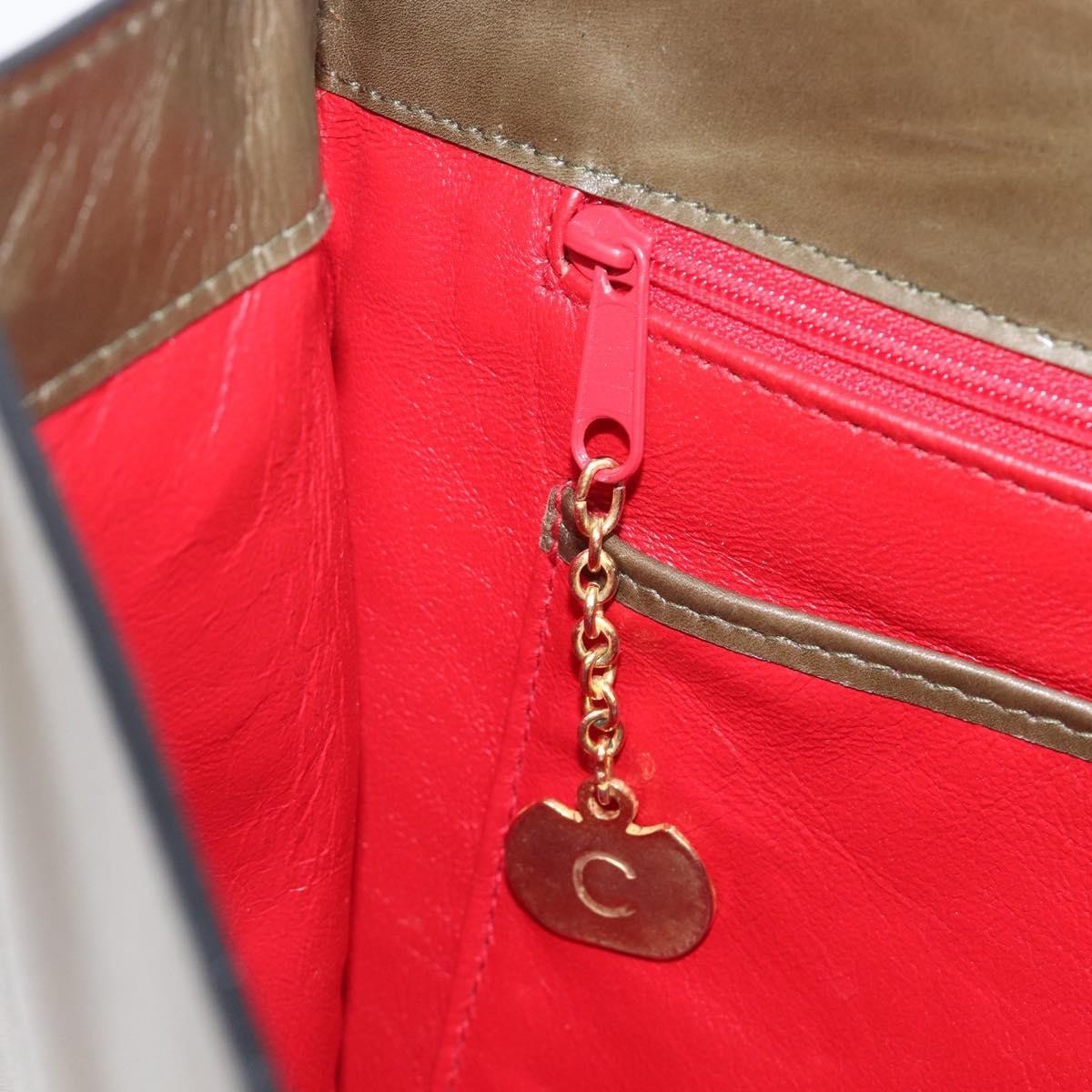 Celine Shoulder Leather, Khaki, Leather, Shoulder Bag