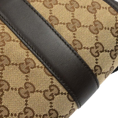 Gucci Buckle Messenger GG Canvas, Beige, Canvas, Handbag