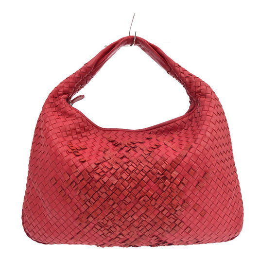 Bottega Veneta Veneta Plisse Hobo Intrecciato Nappa, Red, Leather, Shoulder Bag
