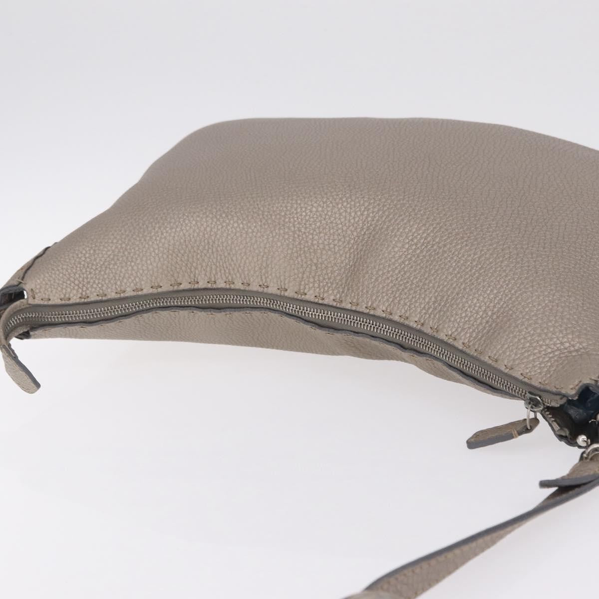 Fendi Selleria Leather, Silver, Leather, Crossbody Bag
