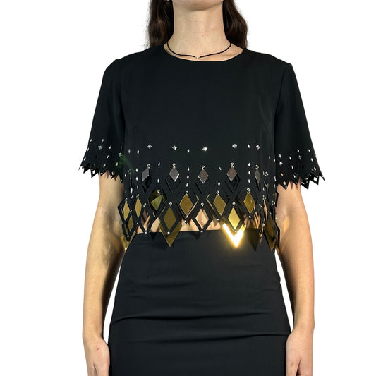 ΝΕΟ PACO RABANNE Crop Top με διακοσμητικά
