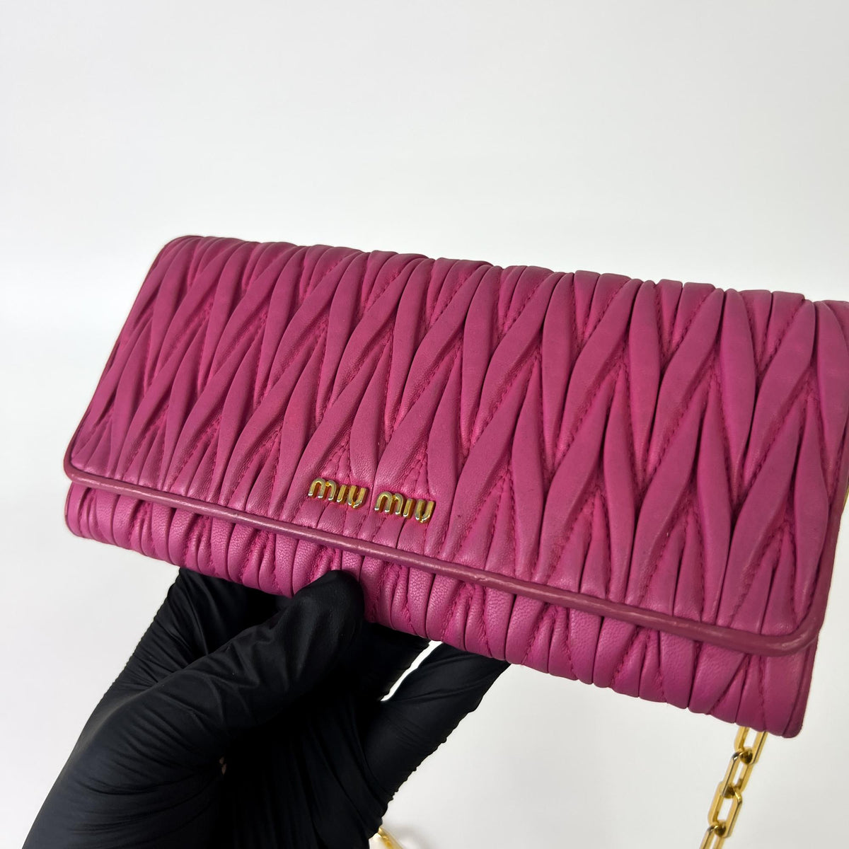 Miu Miu Shoulder Matelasse Leather, Pink, Leather, Shoulder Bag