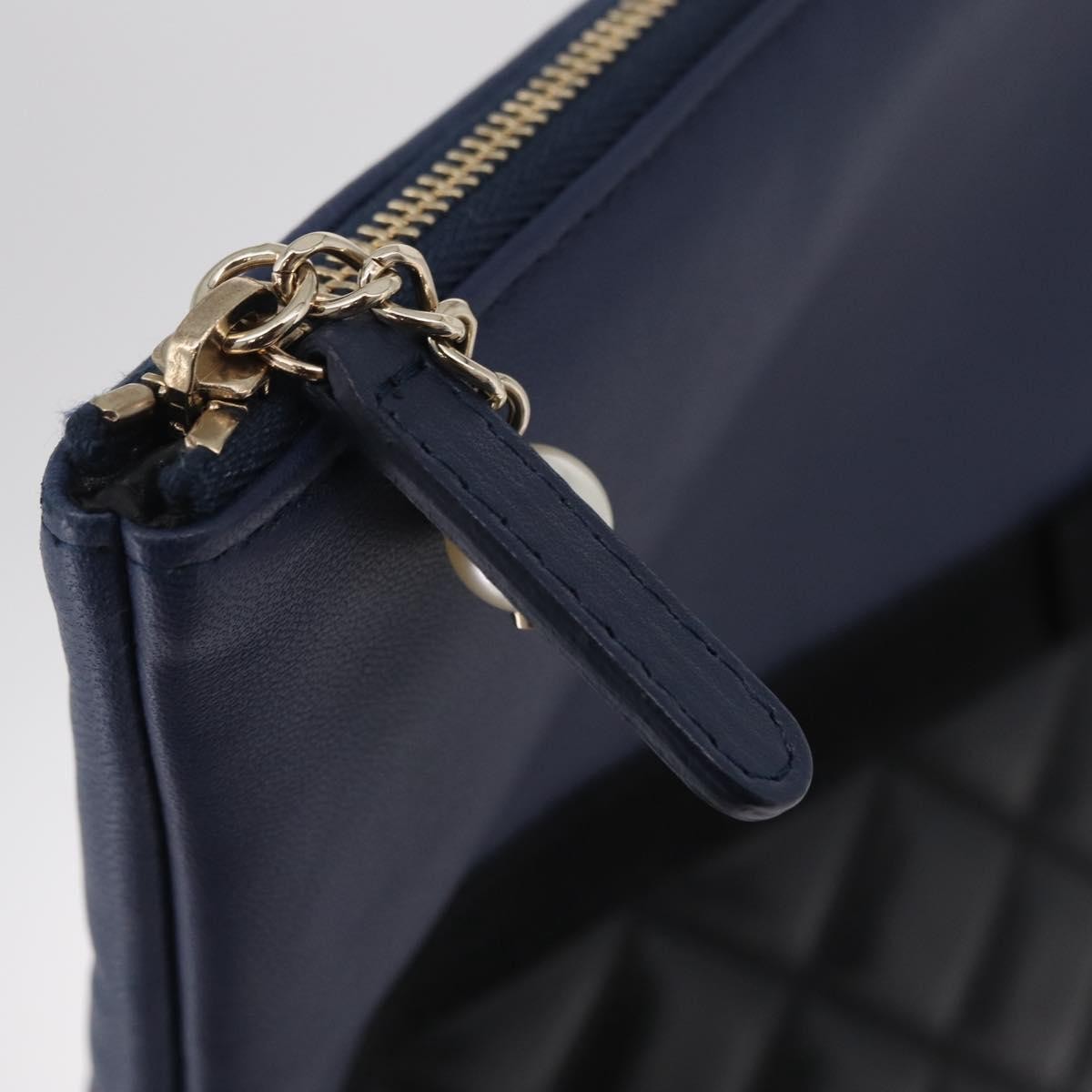 Chanel Bicolor Boy O Case Clutch Lambskin, Black, Leather, Clutch