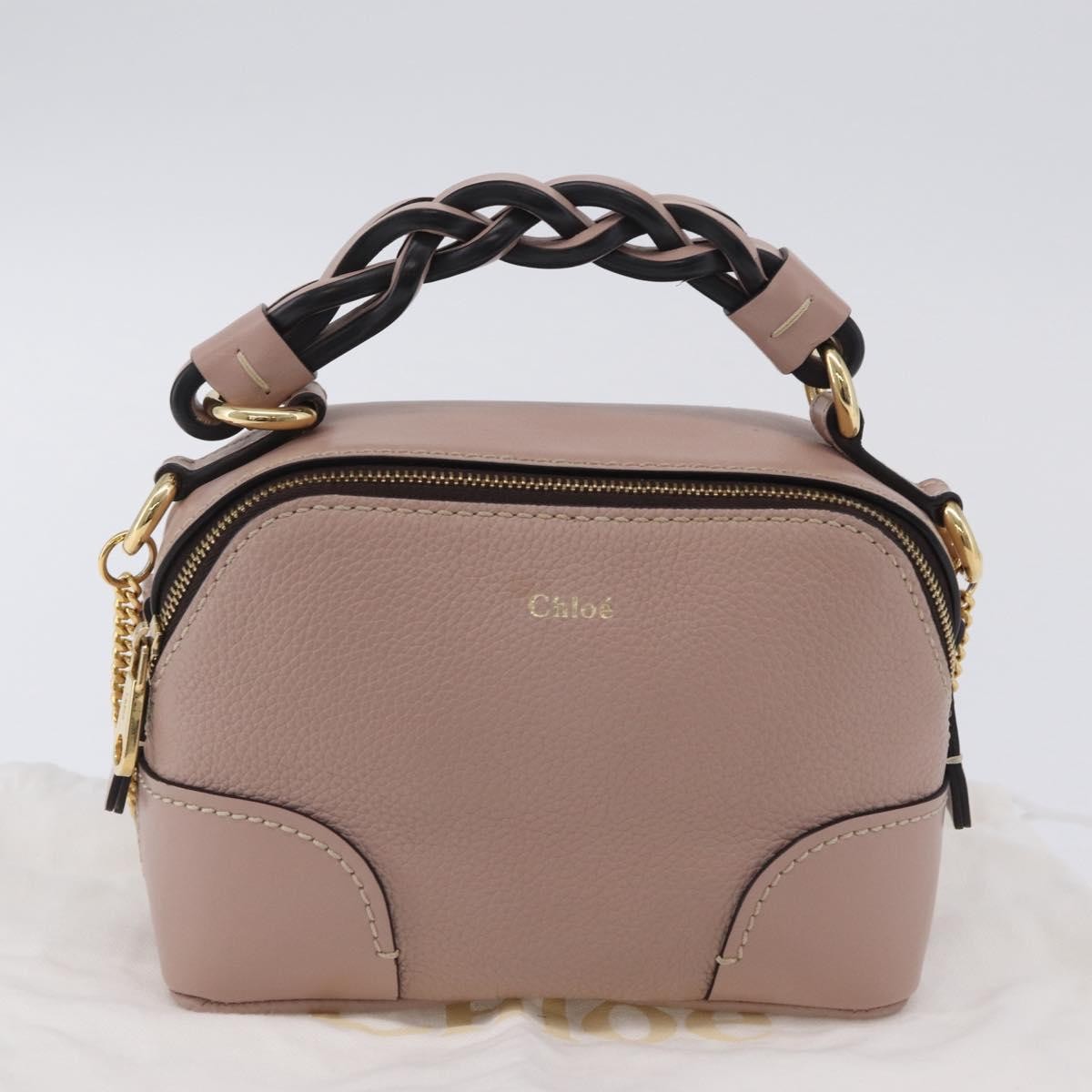 Chloe Daria Chain Leather, Pink, Leather, Handbag