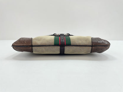 Gucci Reins Web Canvas, Brown, Canvas, Shoulder Bag