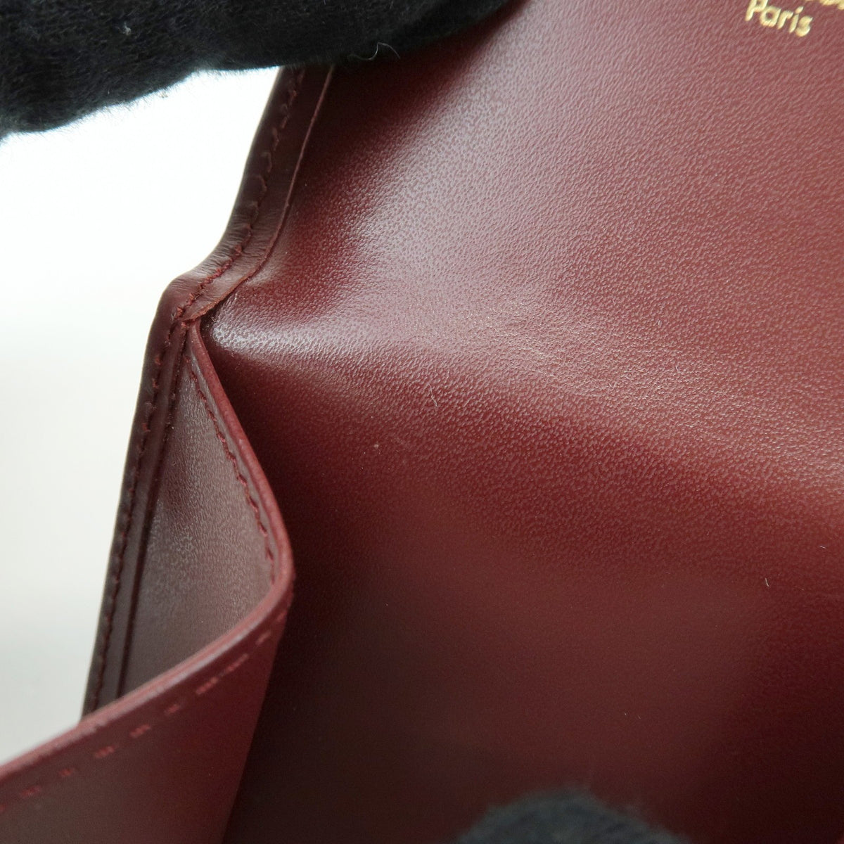 Cartier Coin Purse Must de Cartier Leather, Burgundy, Leather, Wallet