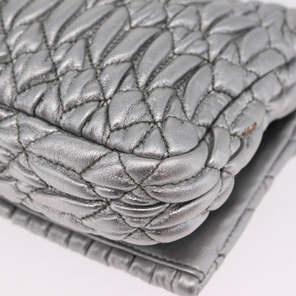 Miu Miu Crystal Clutch Matelasse Leather, Silver, Leather, Clutch