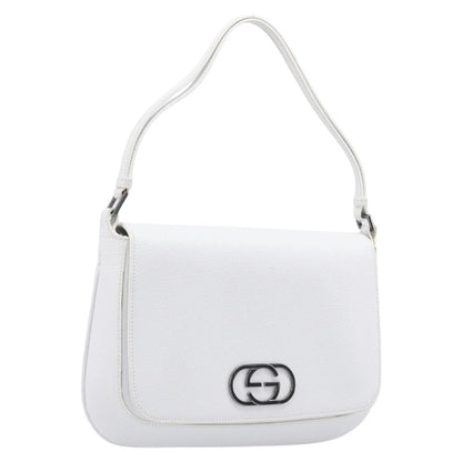 Gucci Shoulder Leather, White, Leather, Shoulder Bag