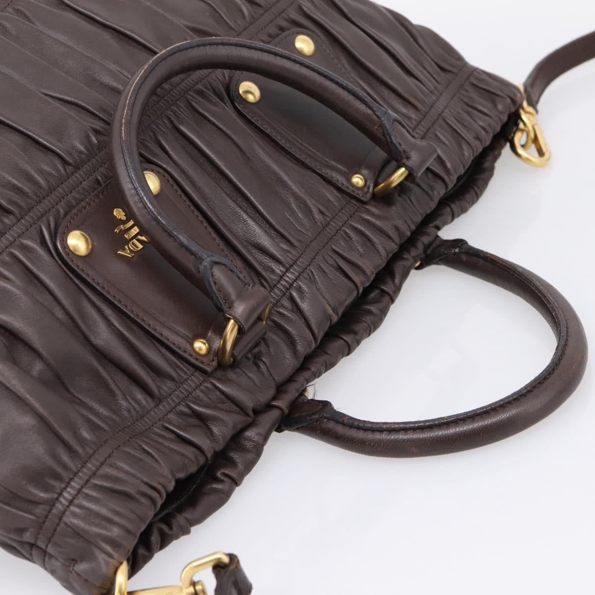 Prada Gaufre Nappa Leather, Brown, Leather, Tote Bag