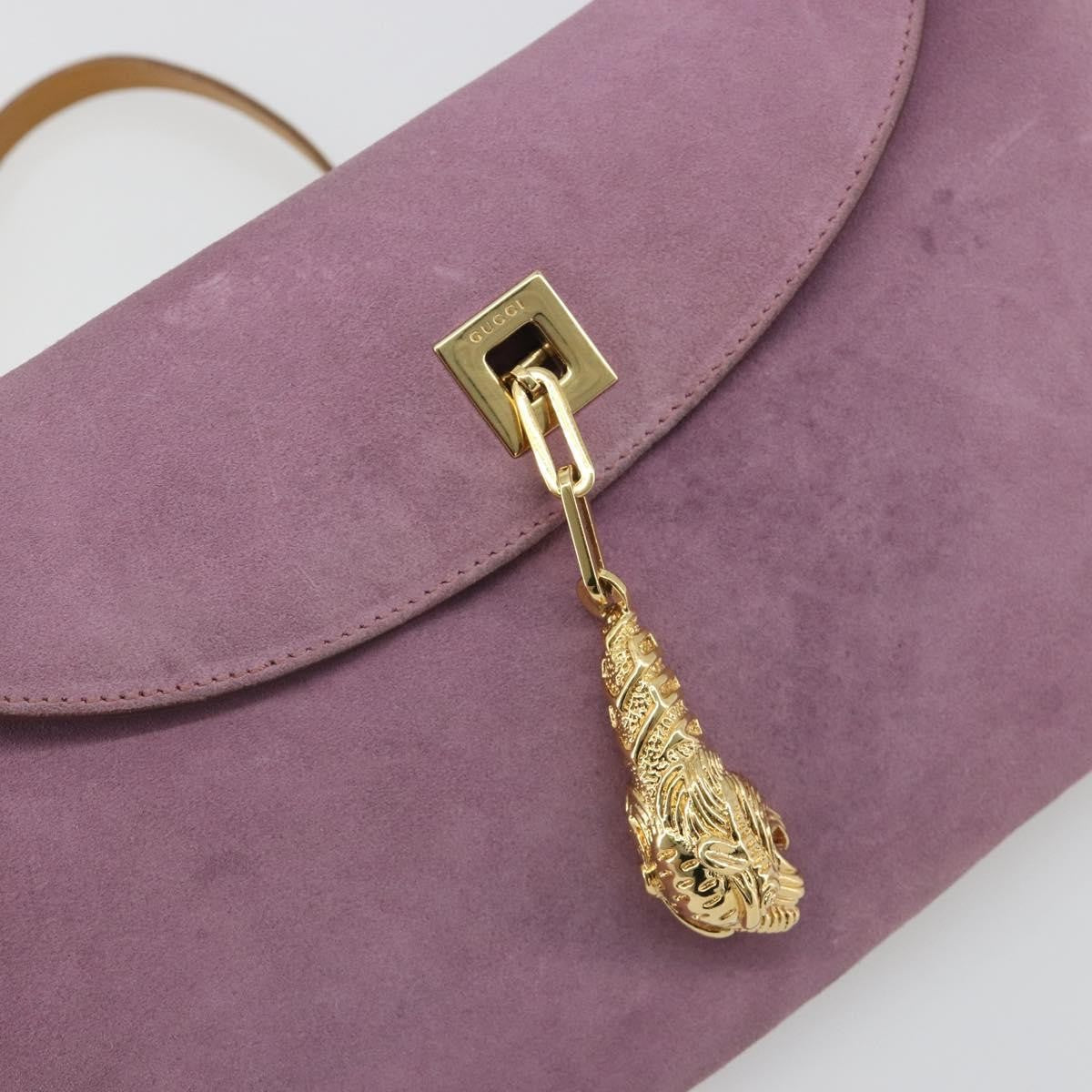 Gucci Tiger Charm Suede, Multicolour, Suede, Shoulder Bag