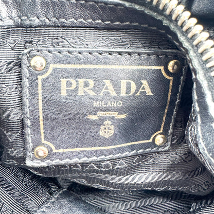 Prada Gaufre Nappa Leather, Black, Nylon, Tote Bag