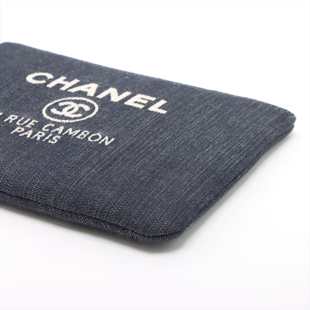 Chanel Deauville Pouch Denim, NAVY, DENIM_JEANS, Clutche & pouche