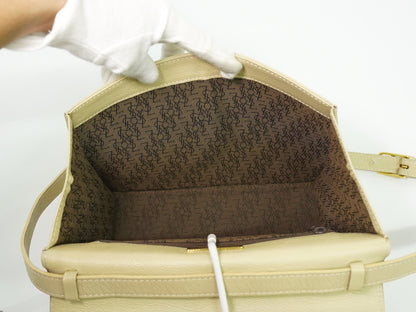 Saint Laurent Uptown Leather, Beige, Leather, Crossbody Bag