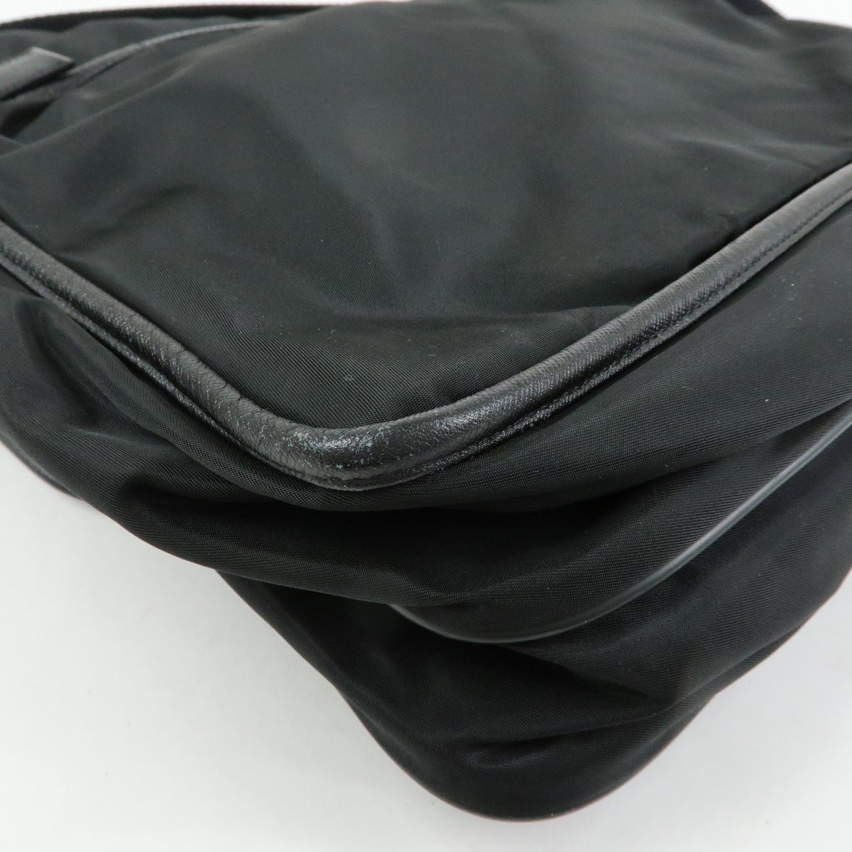 Prada Buckle Messenger Tessuto, Black, Nylon, Handbag