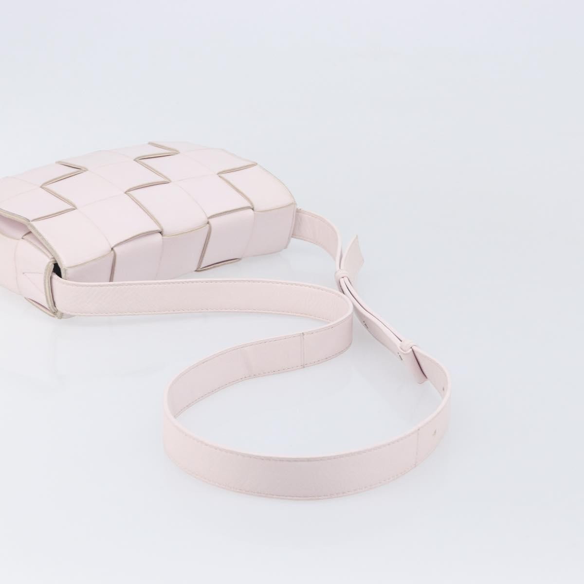 Bottega Veneta Cassette Maxi Intrecciato Leather, Pink, Leather, Crossbody Bag