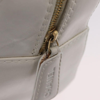 Chanel Vintage CC Zip Around Bowler Quilted Caviar, White, Leather, Handbag