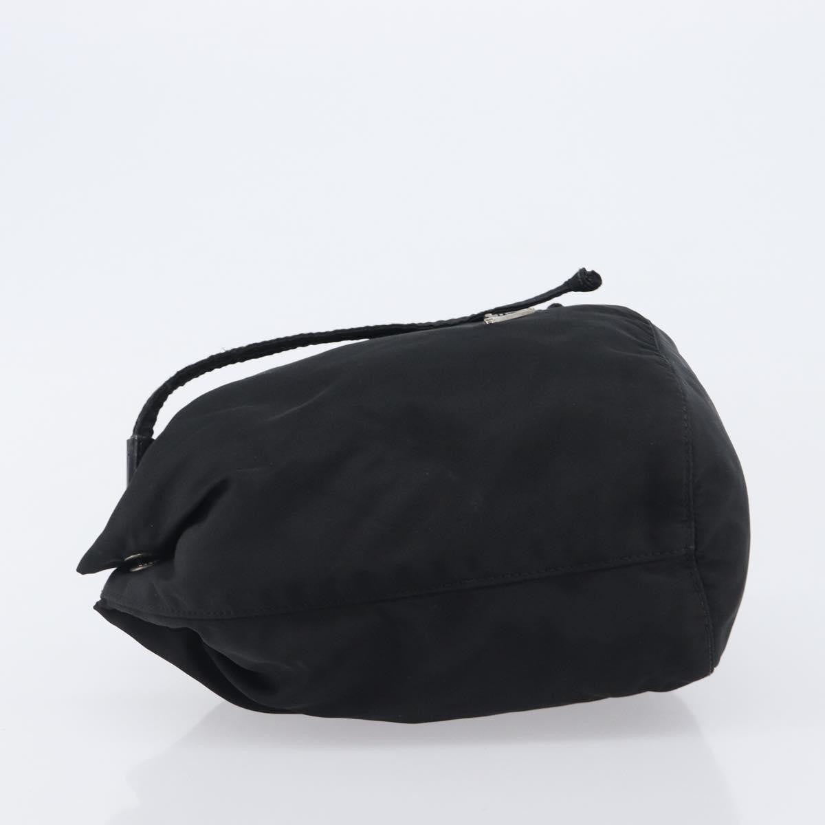 Prada Vela Drawstring Bucket Wristlet Tessuto, Black, Nylon, Clutch