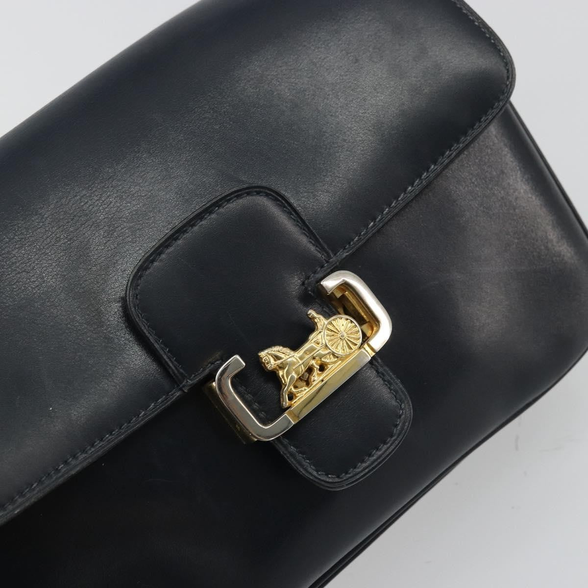 Celine Horse Carriage Leather, Black, Leather, Shoulder Bag