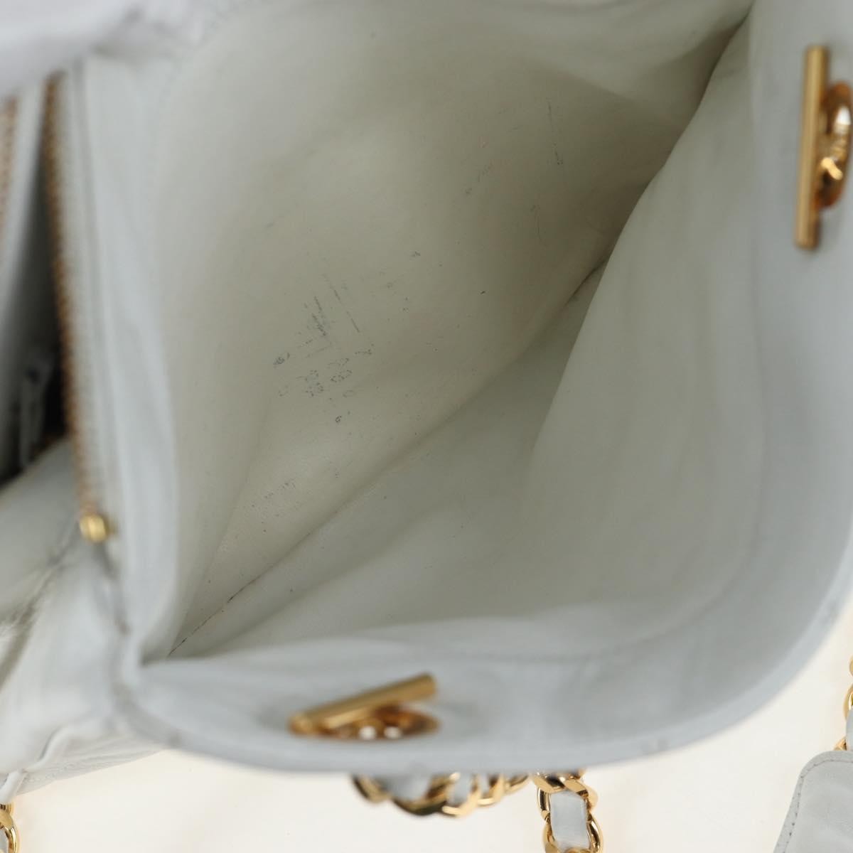 Chanel Shoulder Quilted Leather, White, Leather, Shoulder Bag