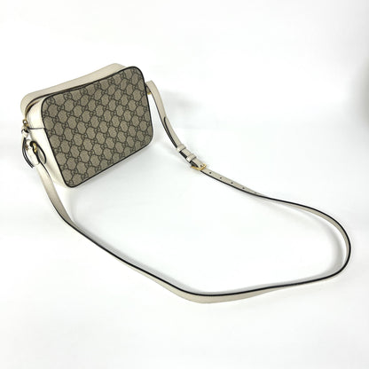 Gucci Horsebit 1955 Flap Pocket Camera GG Coated Canvas and Leather, Beige, Canvas, Handbag