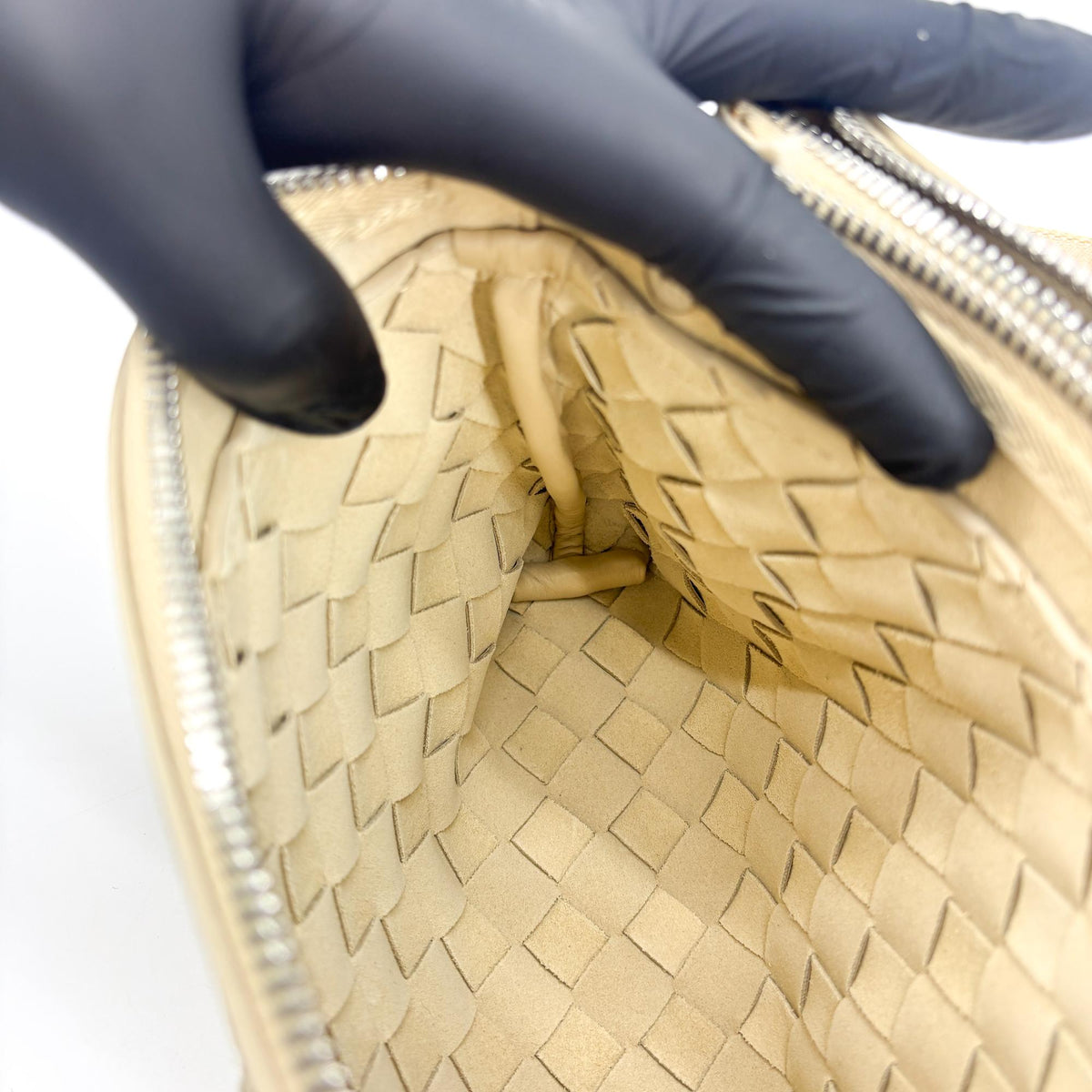 Bottega Veneta Duo Intrecciato Nappa, Beige, Leather, Handbag