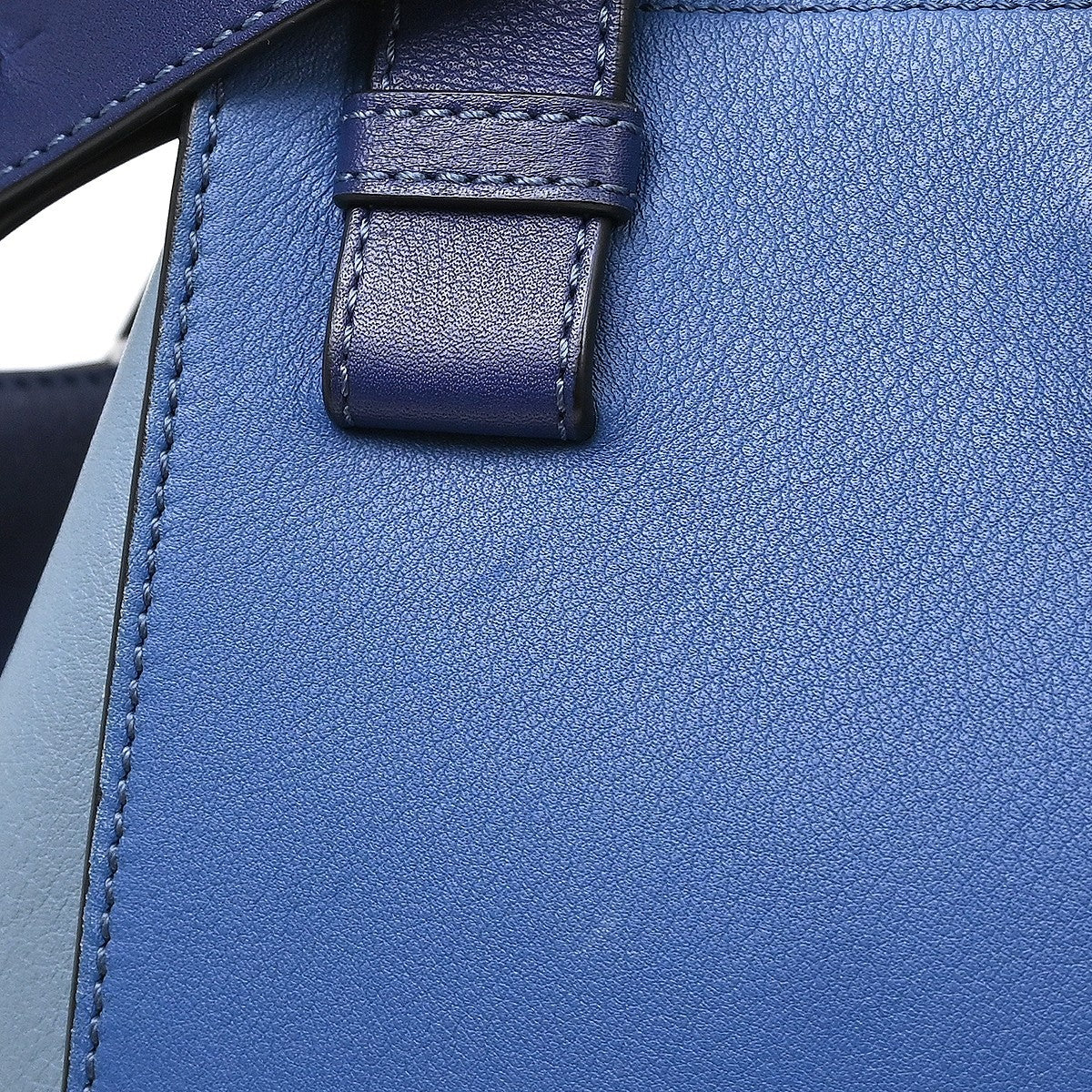 Loewe Hammock Leather, Blue, Leather, Handbag