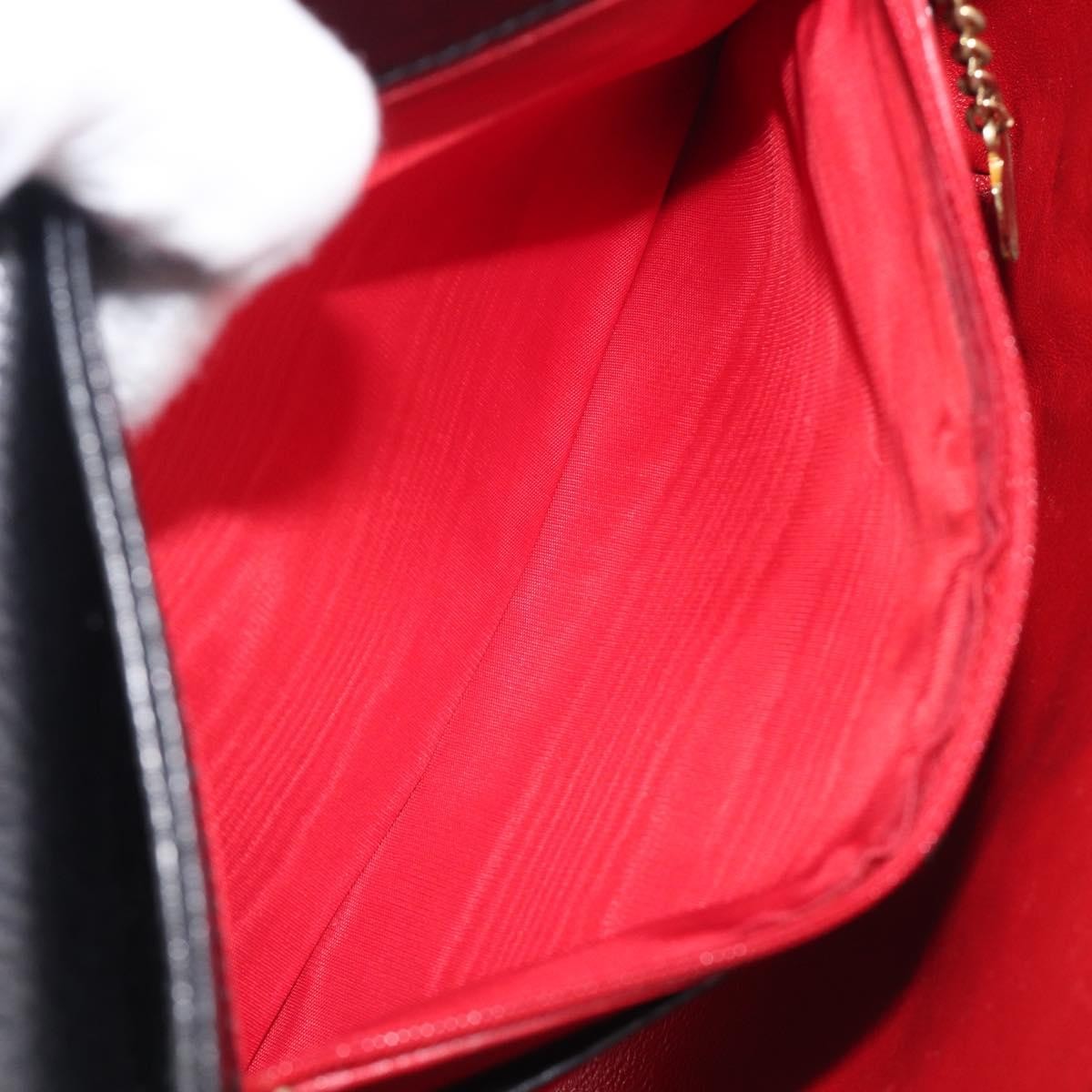 Celine Vintage Circle Logo Leather, Black, Leather, Crossbody Bag