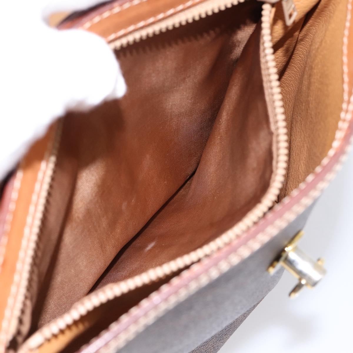 Celine Macadam Leather, Brown, Canvas, Shoulder Bag