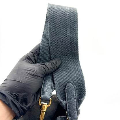 Celine Sangle Seau Calfskin, Navy, Leather, Handbag