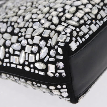 Salvatore Ferragamo Convertible Crystal Embellished Leather, Black, Leather, Tote Bag