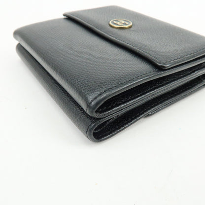 Chanel CC Button Coin Purse Leather, Black, Calfskin, Card Holder