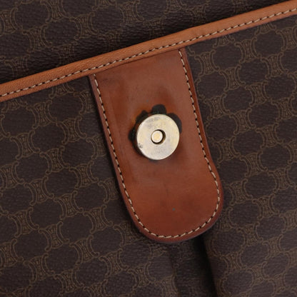 Celine Macadam Shoulder Canvas, Brown, Canvas, Crossbody Bag