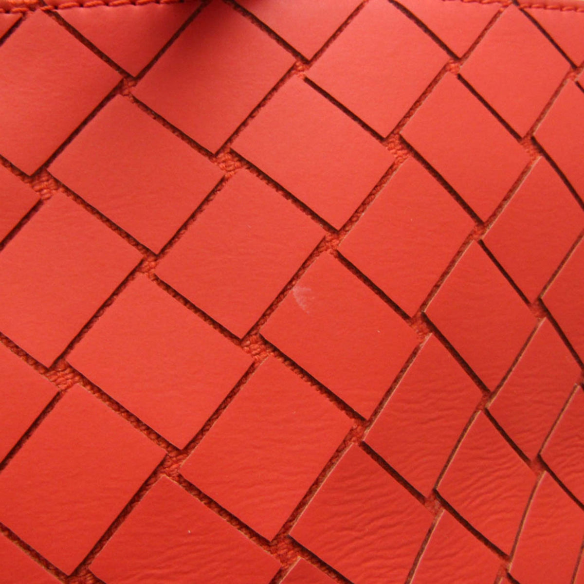 Bottega Veneta Fold-Over Intrecciato Effect Rubber, Red, Rubber, Backpack