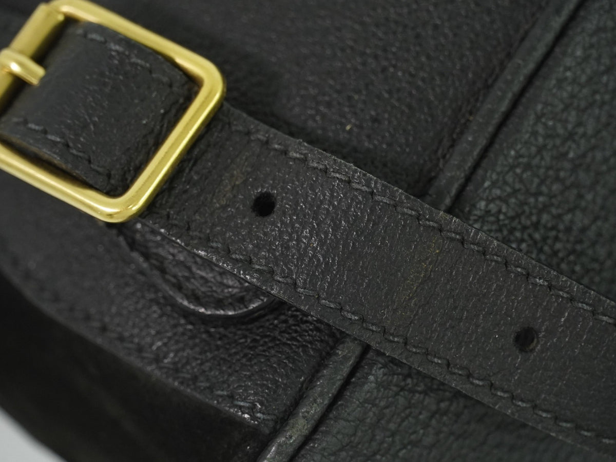 Gucci Vintage Bamboo Suede, Black, Suede, Backpack
