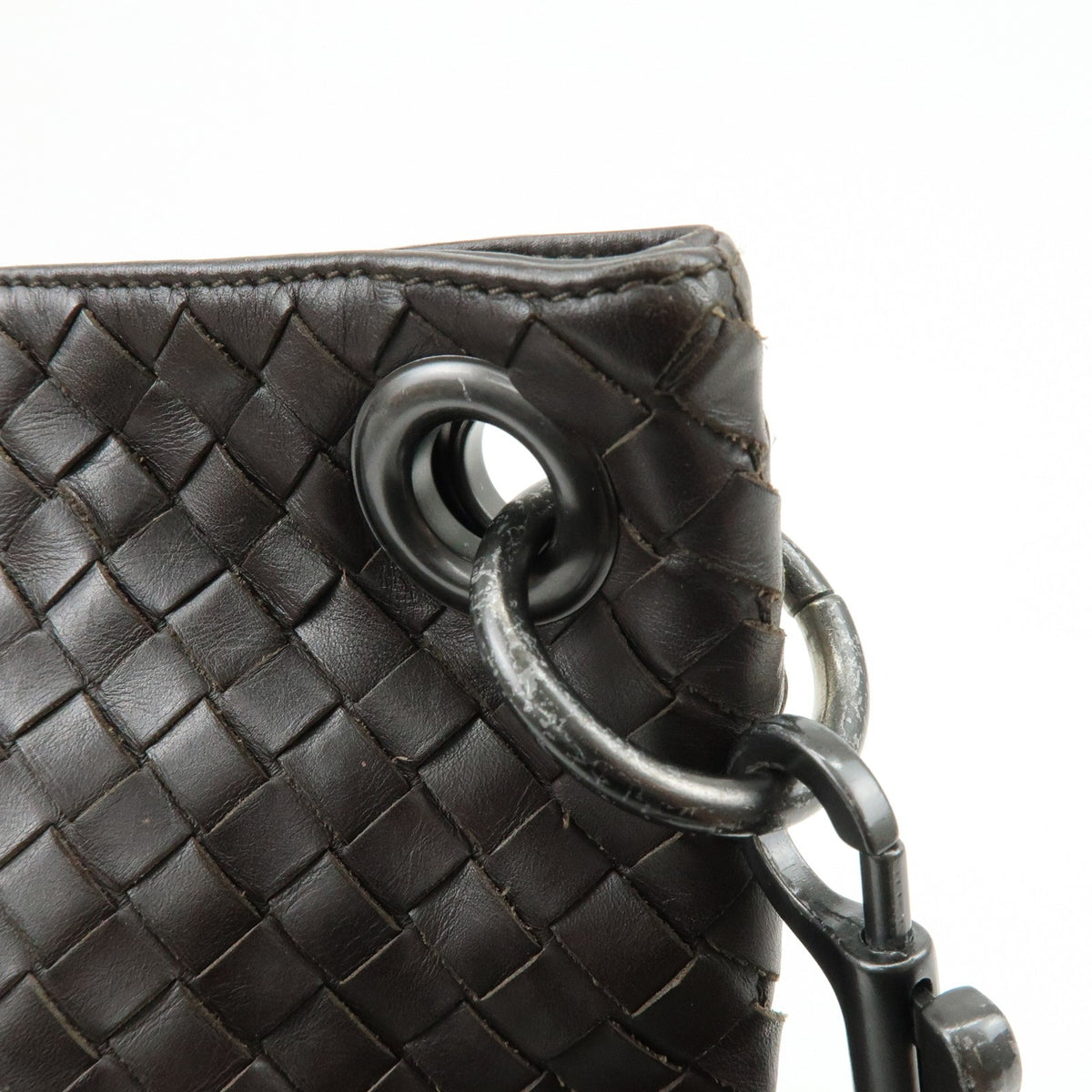 Bottega Veneta Flat Messenger Intrecciato Nappa, Brown, Leather, Handbag