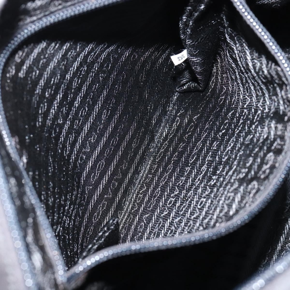 Prada Zip Messenger Tessuto with Leather, Black, Nylon, Handbag