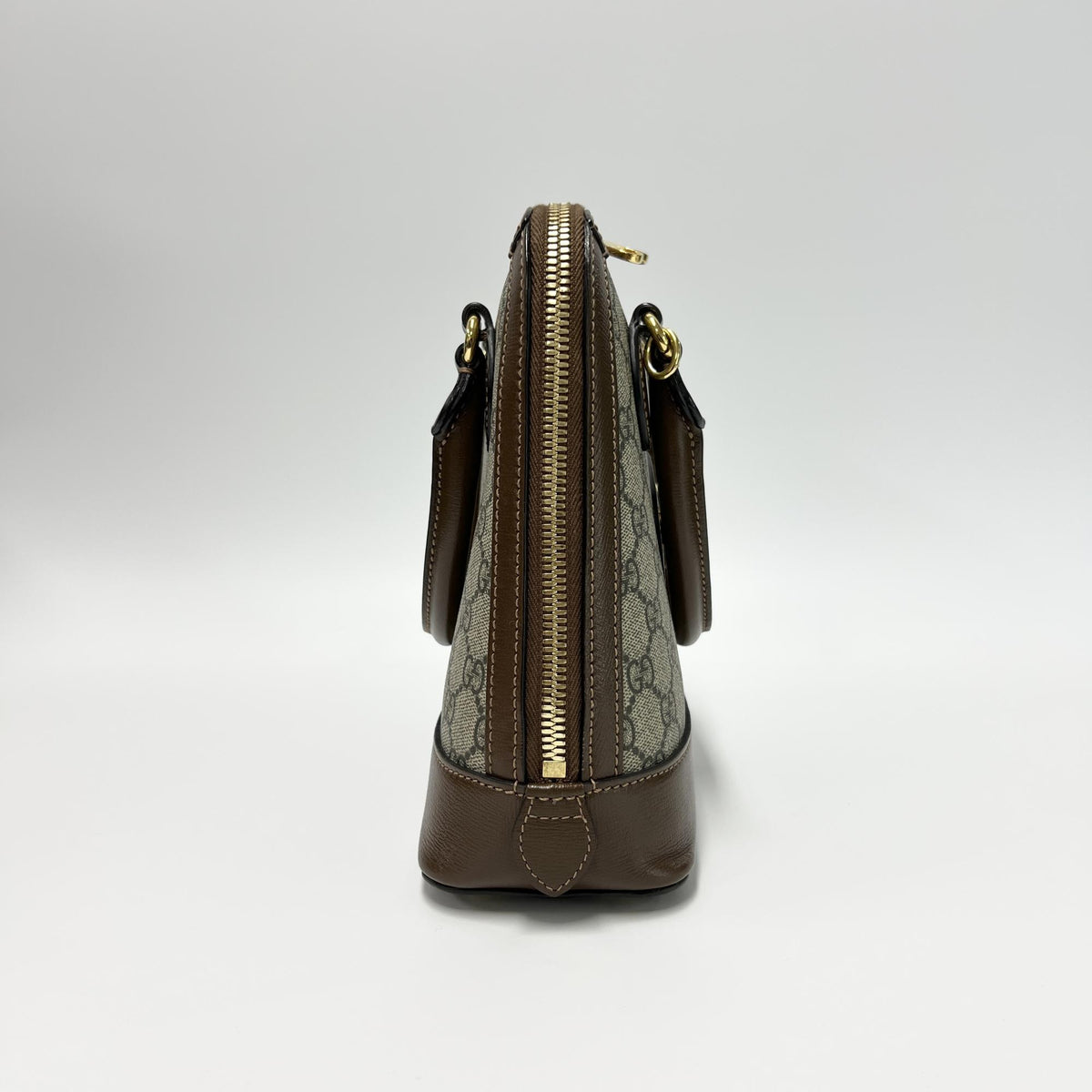 Gucci Horsebit 1955 GG Coated Canvas with Leather, Brown, Other, Shoulder Bag