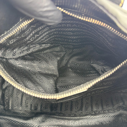 Prada Shoulder Bag Leather, Black, Nylon, Shoulder Bag