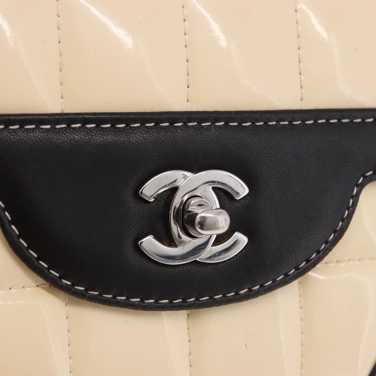 Chanel Vintage Chocolate Bar CC Flap Patent leather, Beige, Patent Leather, Shoulder Bag