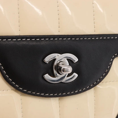 Chanel Vintage Chocolate Bar CC Flap Patent leather, Beige, Patent Leather, Shoulder Bag