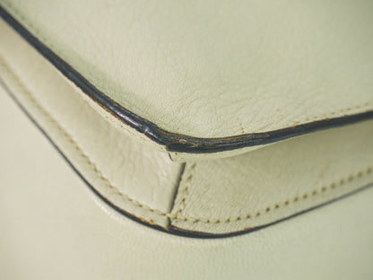 Miu Miu Madras Convertible Lock Leather, Beige, Leather, Tote Bag