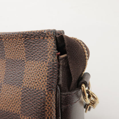 Louis Vuitton Trousse Make Up Damier, Brown, Canvas, Clutch