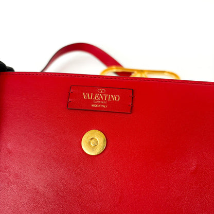 Valentino Garavani Supervee Leather, Red, Leather, Crossbody Bag