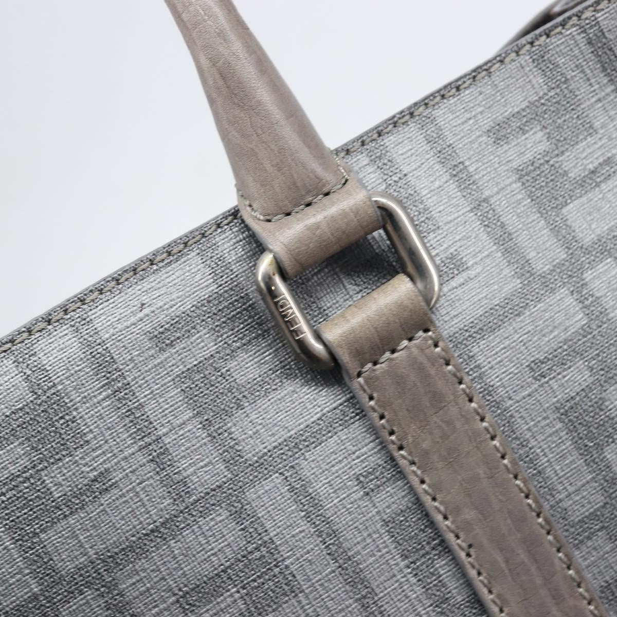Fendi Open Shopping Zucca Canvas, Gray, Canvas, Tote Bag